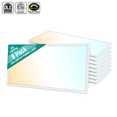 Commercial LED flat panel and troffer light fixtures for grid ceilings
