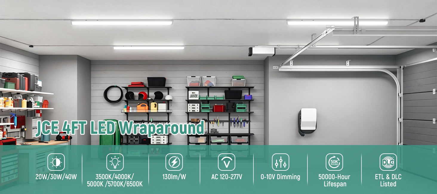 LED Wraparound Light 4FT, 5CCT & 20W-40W Selectable,DLC Premium