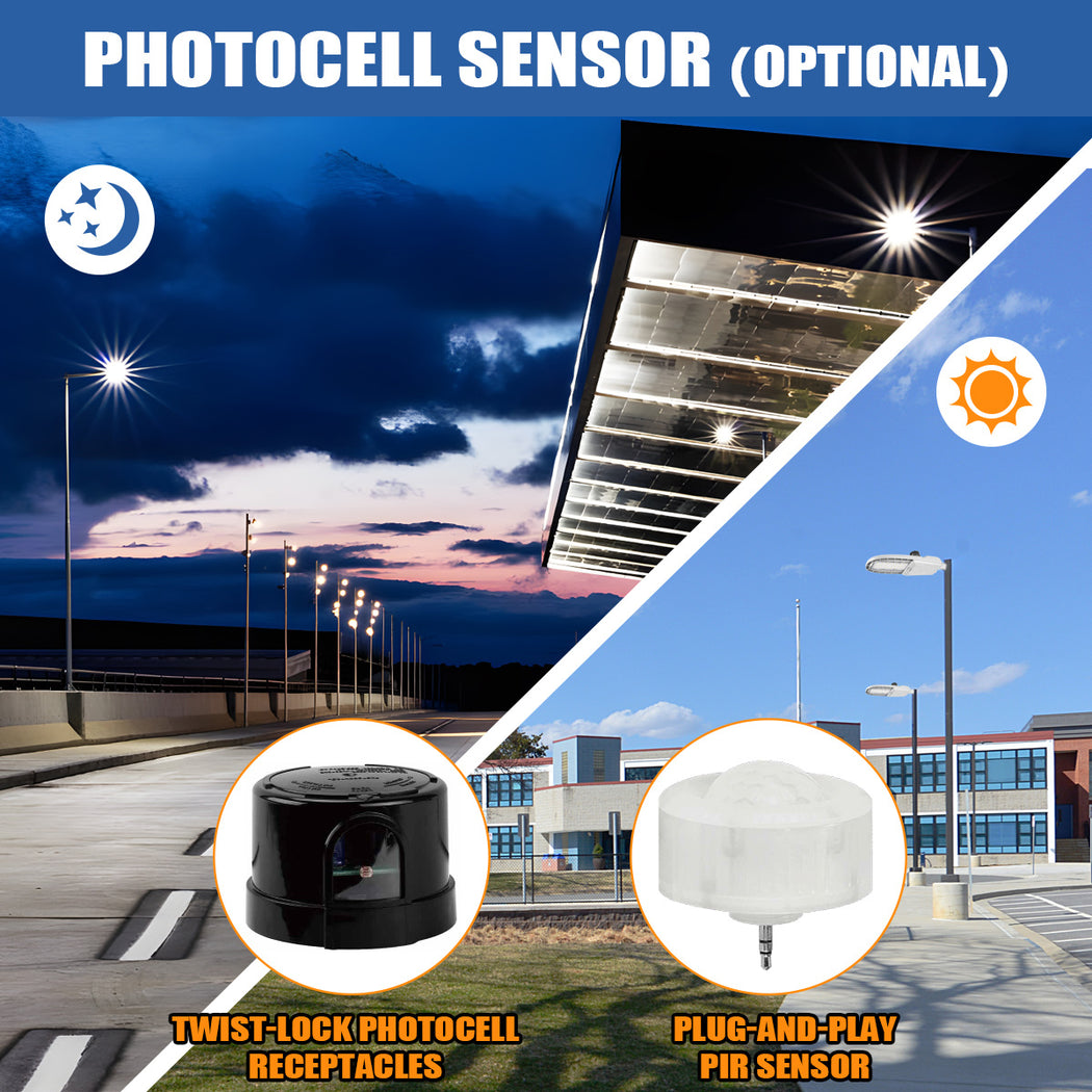 100W/150W Wattage & CCT Selectable LED Street Light with Photocell