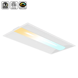 LED Troffer Light 120-277V 72W 9360 Lumens ETL DLC Premium | 2x4FT Sensor Base Emergency Backup