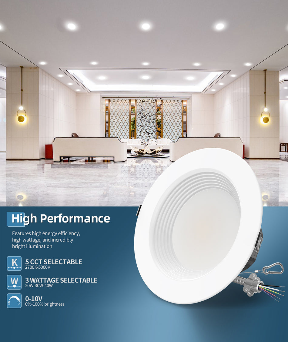 Commercial LED recessed downlight for office, retail and commercial recessed ceilings