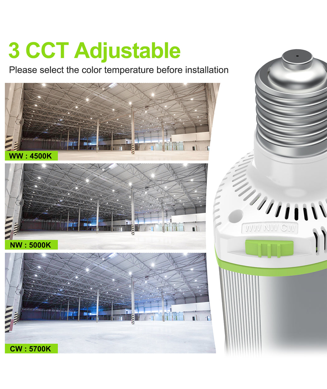 LED corn light bulb for commercial HID retrofit applications