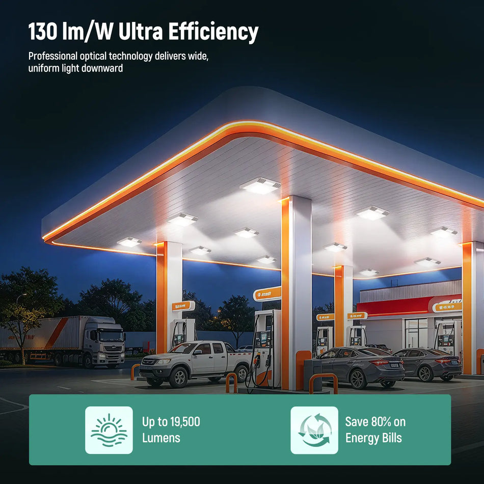 150W LED Gas Station Canopy Light – 100/130/150W & 3CCT Selectable | CP03