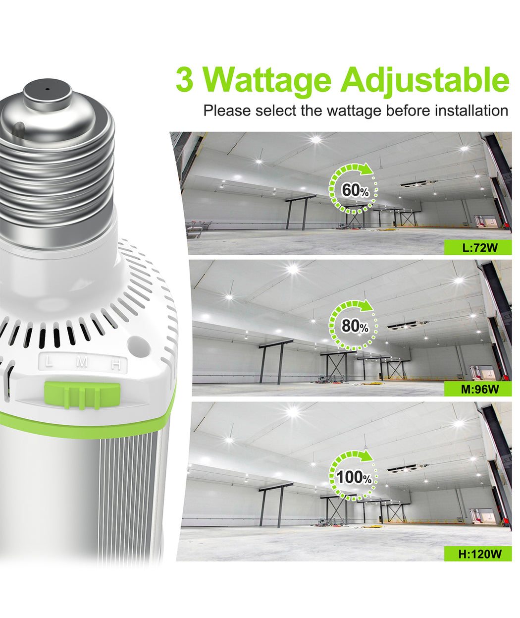 LED corn light bulb for commercial HID retrofit applications