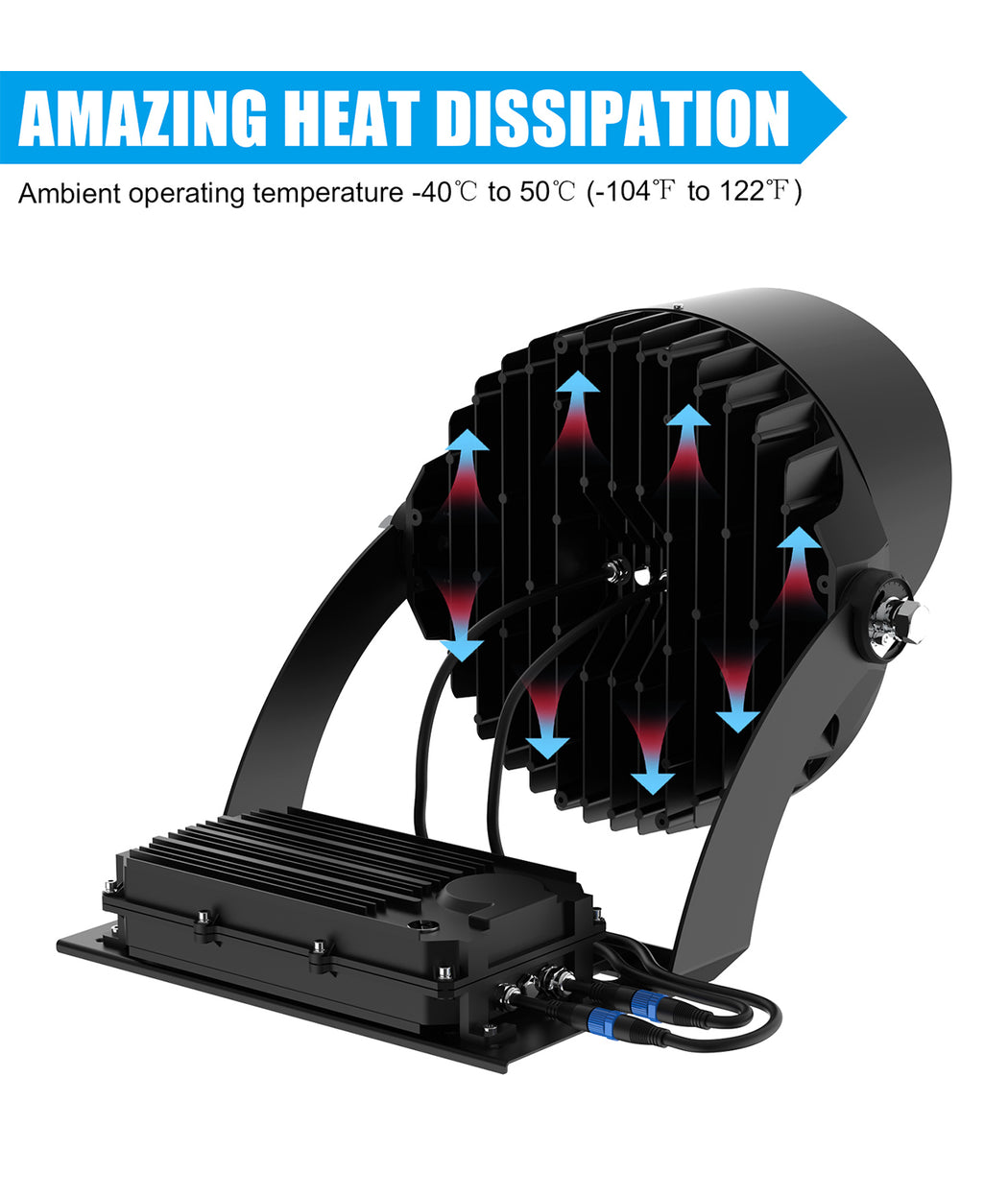 LED Sport Stadium area Light 600W/480W/360W Selectable, 100-277V AC, 60° Beam Angle, 0-10V Dimmable Outdoor
