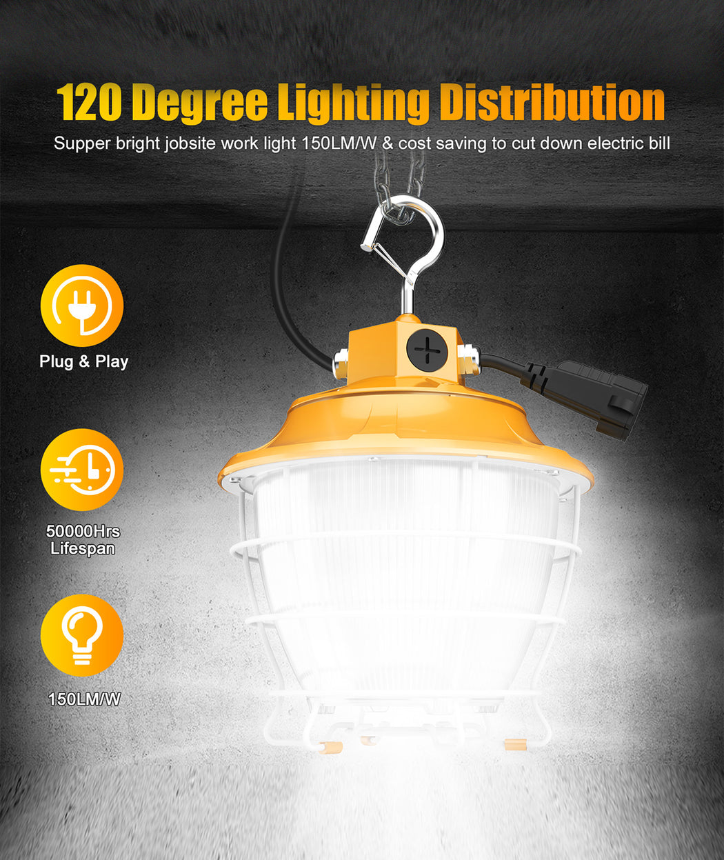 Commercial LED lighting fixture with selectable CCT, 100-277V for commercial lighting