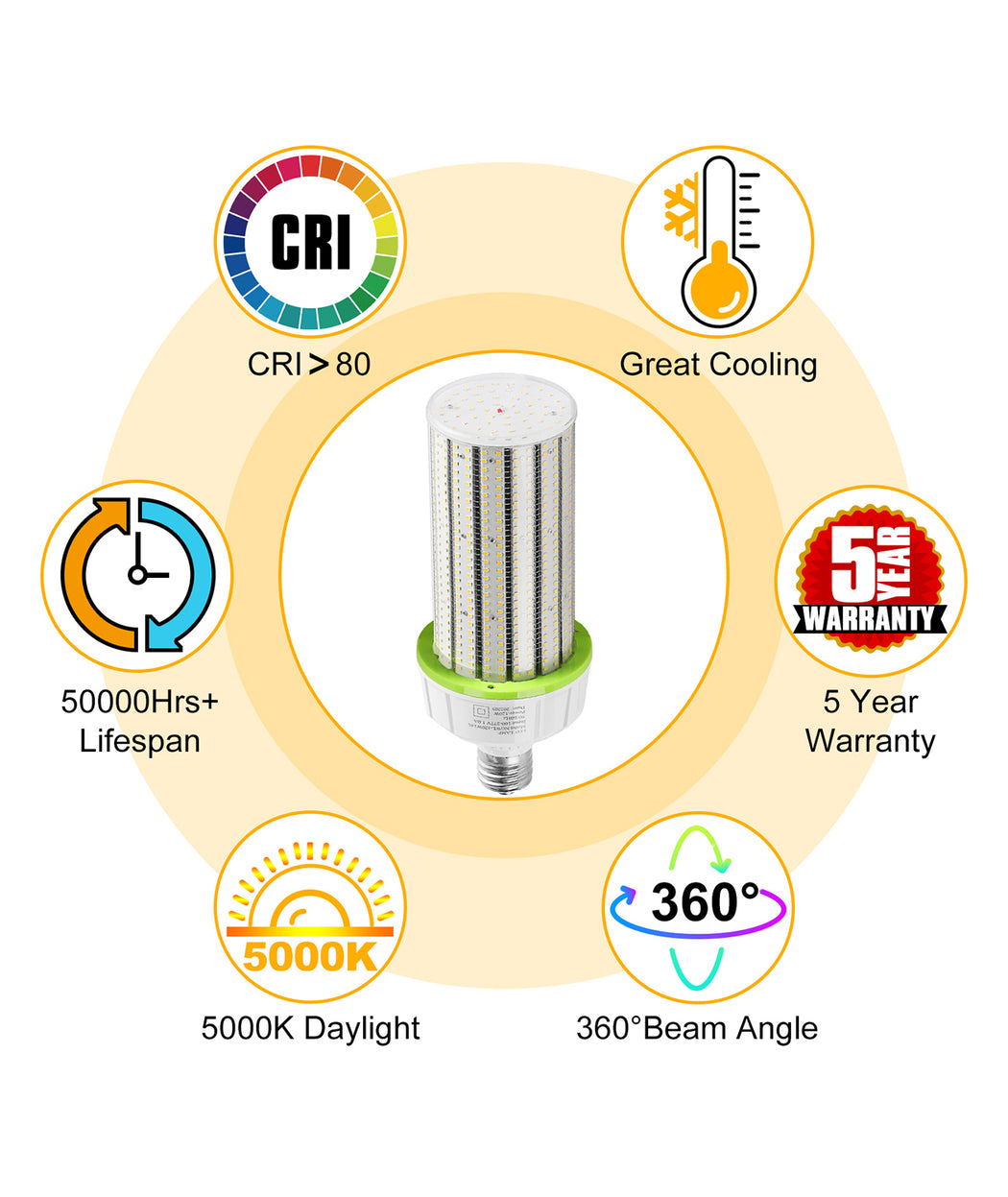 LED corn light bulb for commercial HID retrofit applications