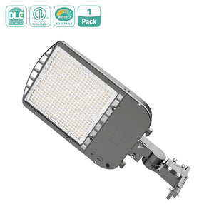 300W LED Shoebox Area Light – Power & CCT Tunable, 200W/240W/300W, 4000K/5000K/6500K, 0-10V Dimmable, 120-277V