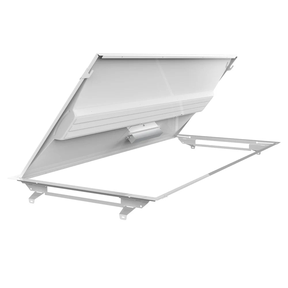 2x4 LED troffer retrofit kit installed in commercial office ceiling