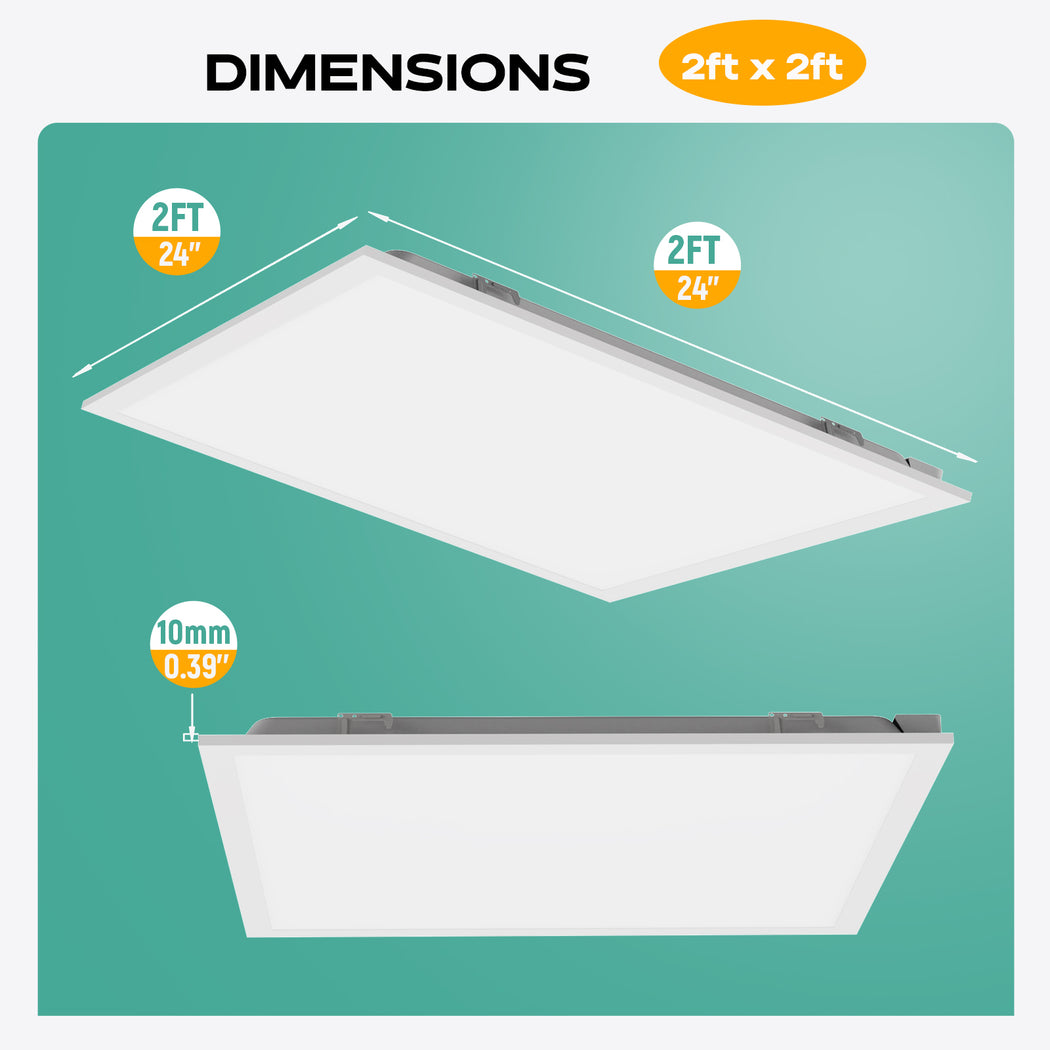 LED Backlit Panel Light 120-277V 40W 5000 Lumens ETL DLC Premium | 2x2FT Sensor Base
