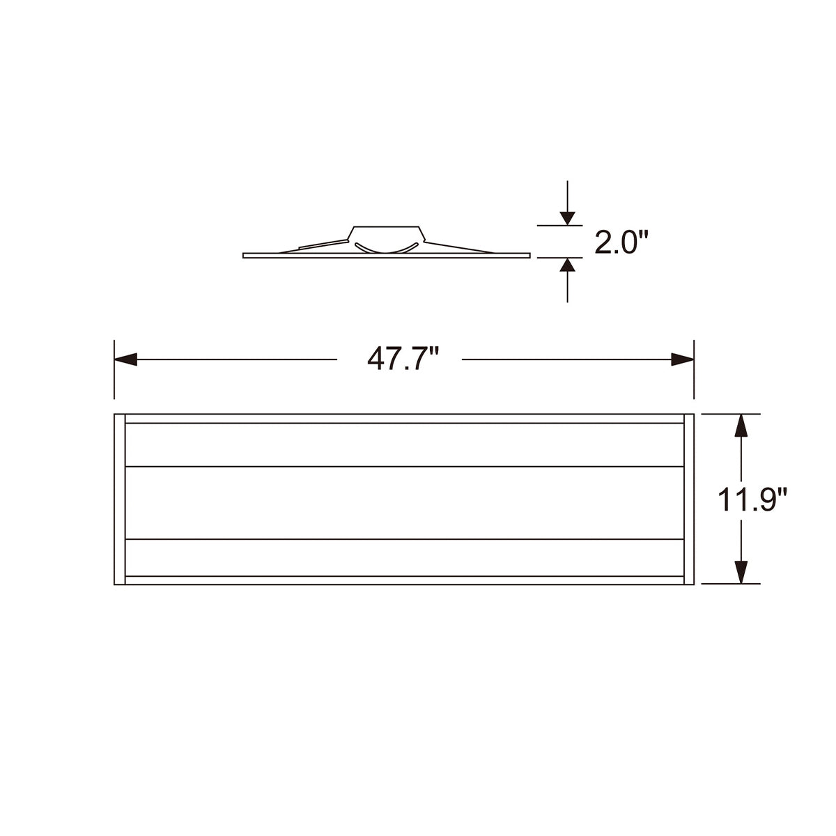 1x4 LED troffer 15W 30W 40W 50W 65W selectable