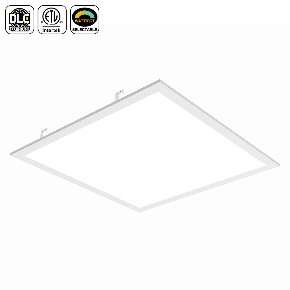 LED Backlit Panel Light 120-277V 40W 5000LM ETL DLC Premium | 2x2FT Emergency Backup