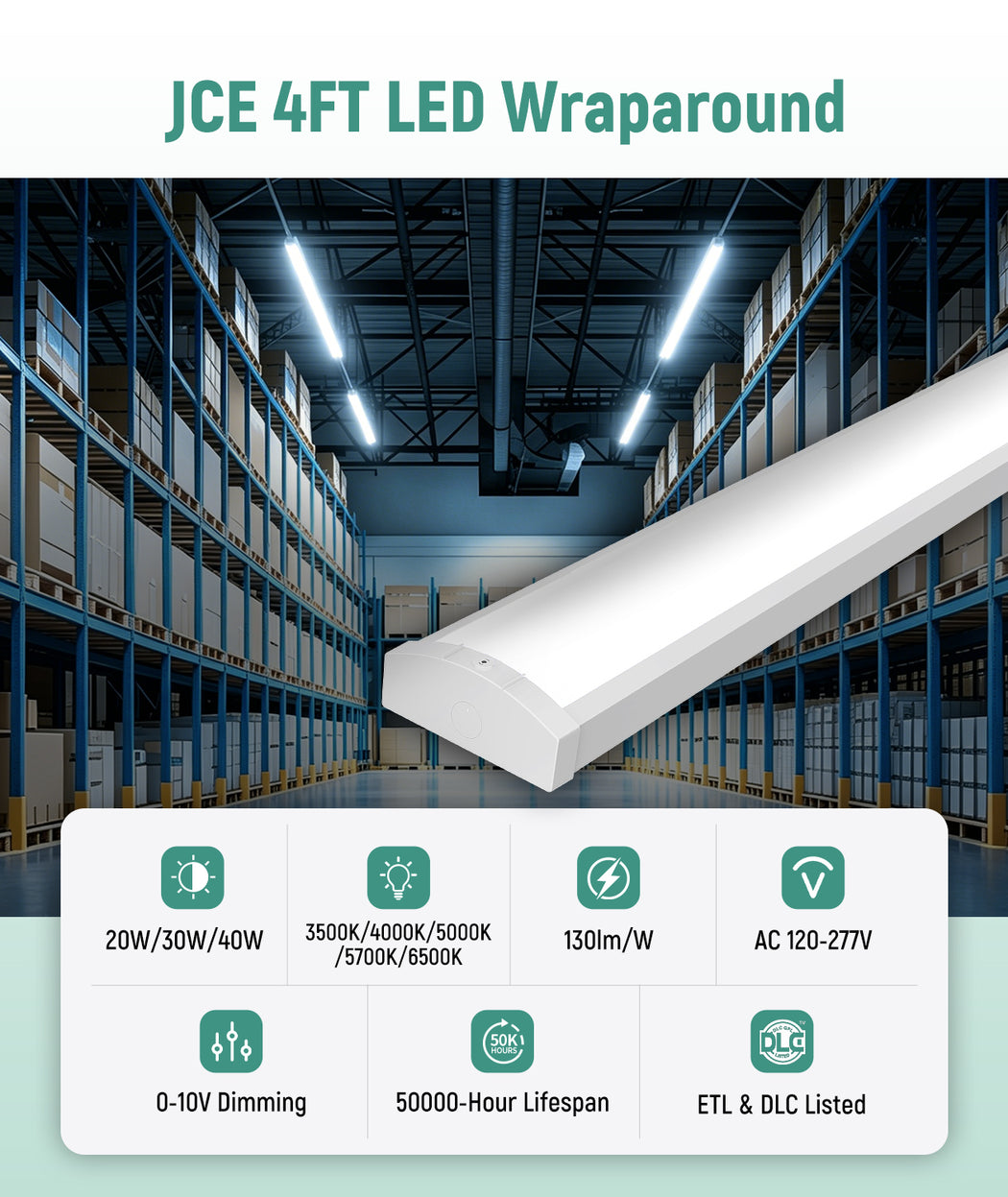 LED Wraparound Light 5000 lumens indoor fixture
