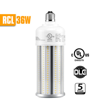 36W LED Corn Bulb 5,040 Lumens 5000K E26/E39 100-277V HID Retrofit