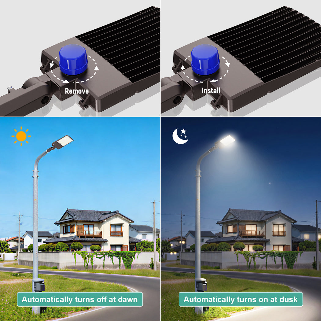 LED Shoebox Area Light 300W / 240W / 200W 51000 Lumens UL, DLC Premium  | 277-480V with Photocell Base