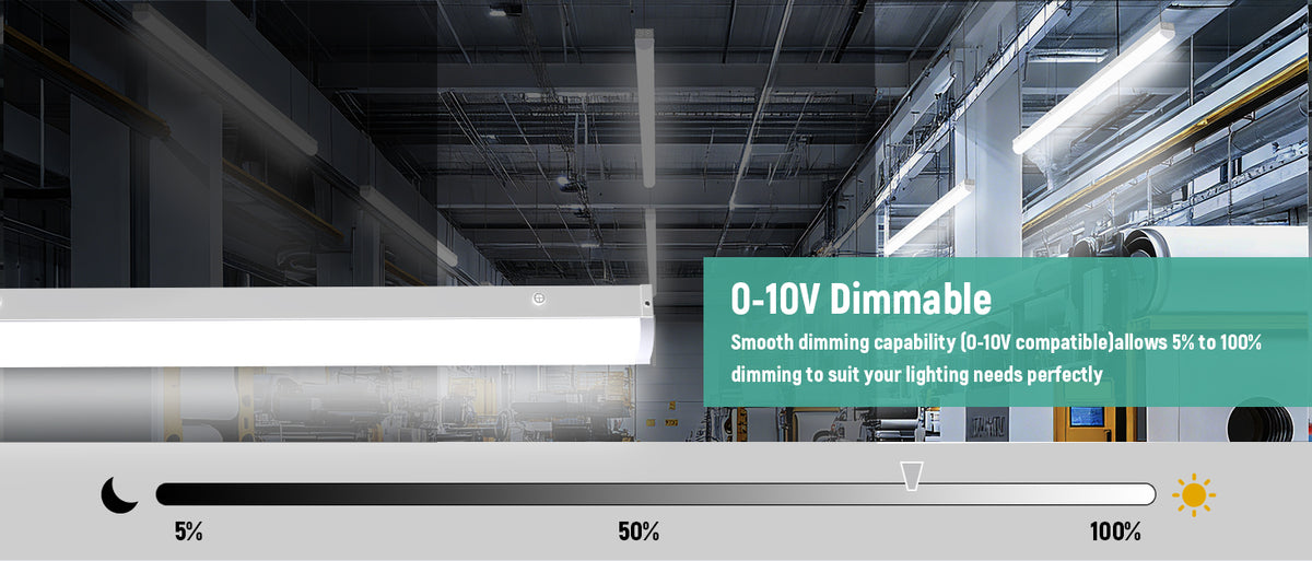 LED Linear Strip Light 5850LM Commercial Utility Fixture ETL DLC 120-277V | 45W 4FT Sensor Base