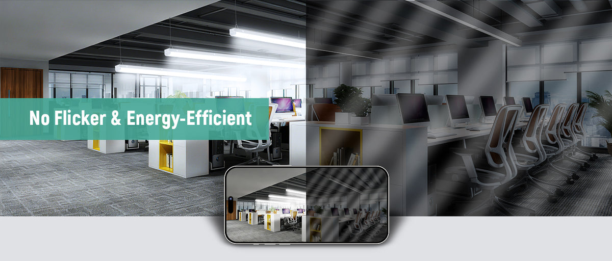 LED Linear Strip Light 5850LM Commercial Utility Fixture ETL DLC 120-277V | 45W 4FT Sensor Base