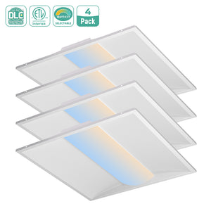 2×2 & 2×4 LED Troffer Lights, 4-Pack – Wattage & 5CCT Selectable