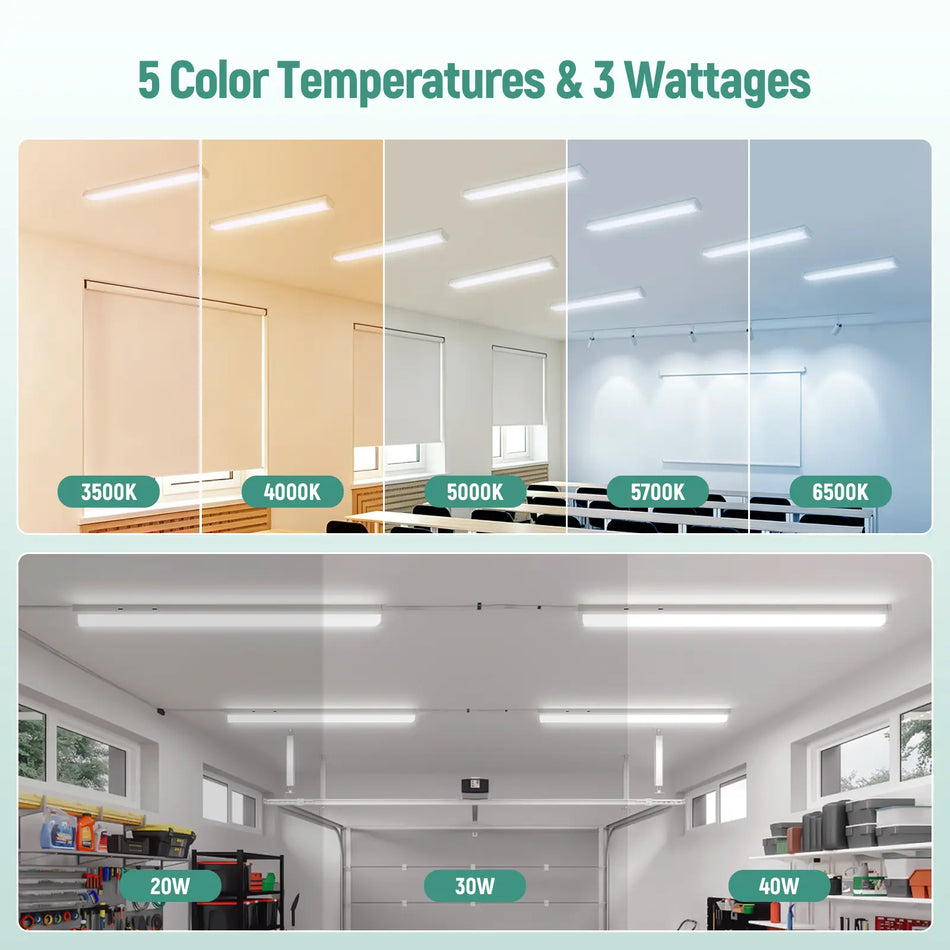 4FT LED Wraparound Light 20W/30W/40W Wattage & 5CCT Selectable 5000LM 120-277V