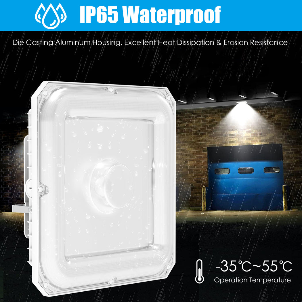 LED Canopy Light Tunable CCT, 4500K/5000K/5700K, 100-277VAC, Built-in Photocell