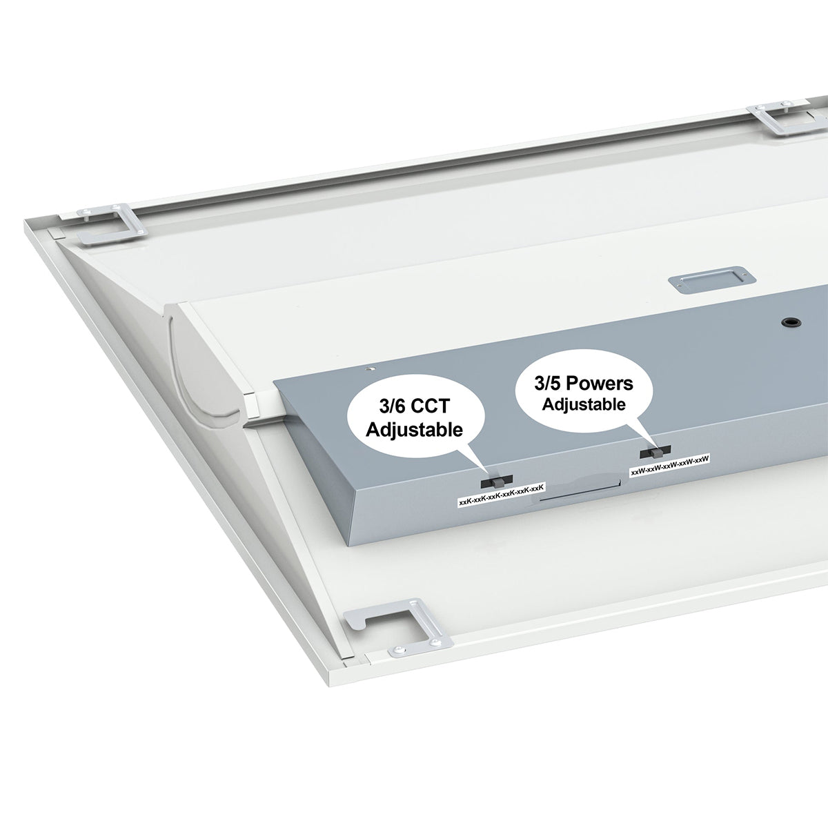 2x2 LED troffer light installed in commercial drop ceiling