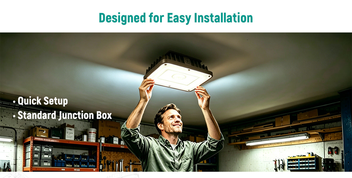 LED Garage Canopy Light 40W-75W, 3CCT Selectable, IP65 | CP02