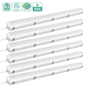 8 Ft 5CCT & 5-Wattage Selectable LED Low-Bay Linear Strip Light - 6pack