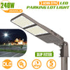 LED Parking Lot Shoebox Light 150W/200W/240W Selectable 5000K 277-480V with Photocell & A&N Bracket