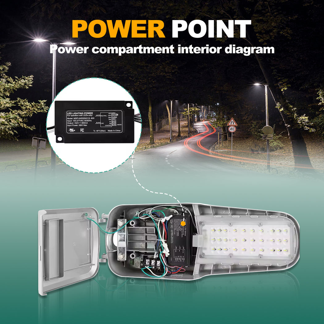 105W LED Street Light, 14200 Lumens, Selectable 4CCT，347-480VAC