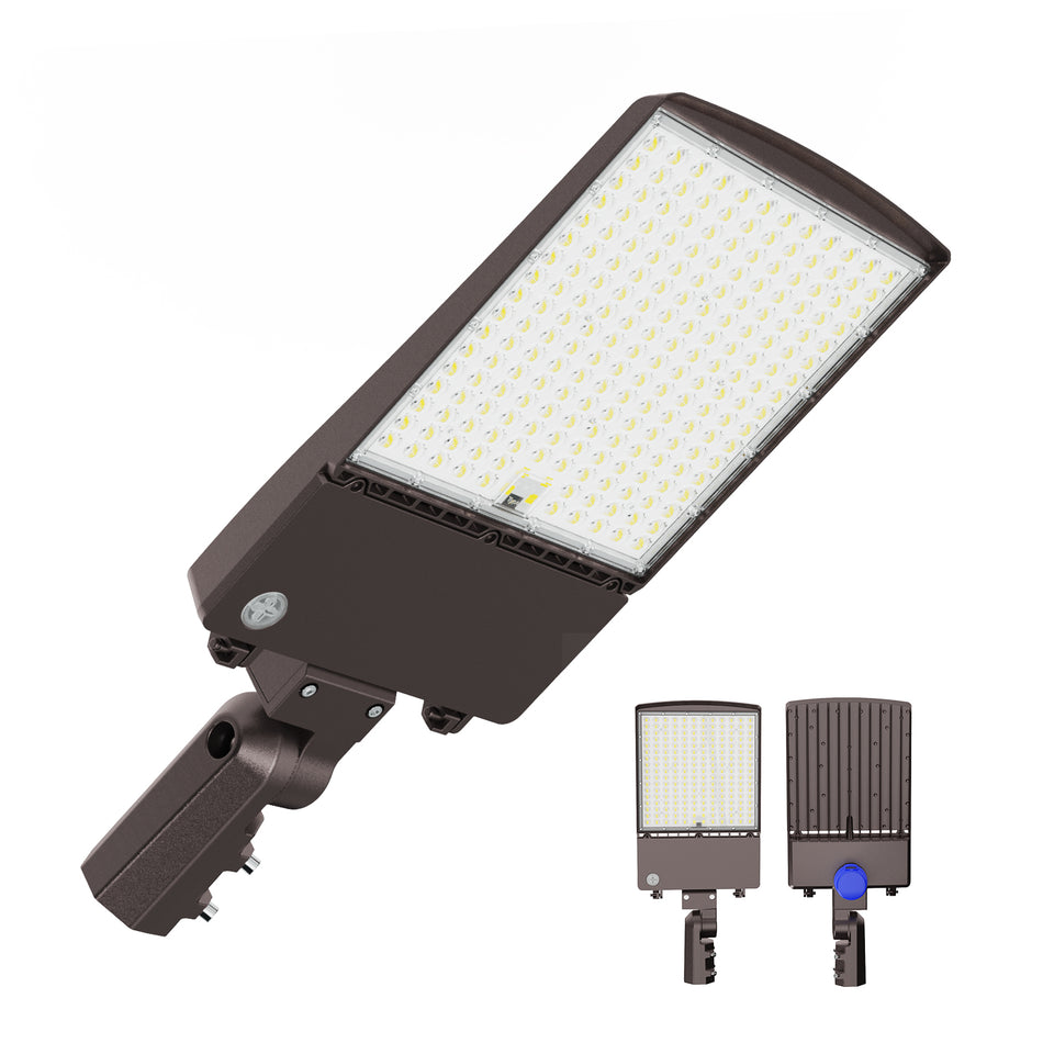 LED Shoebox Area Light 100/120/150W 25,500 Lumens UL ,DLC Premium | 120-277V With Photocell Base