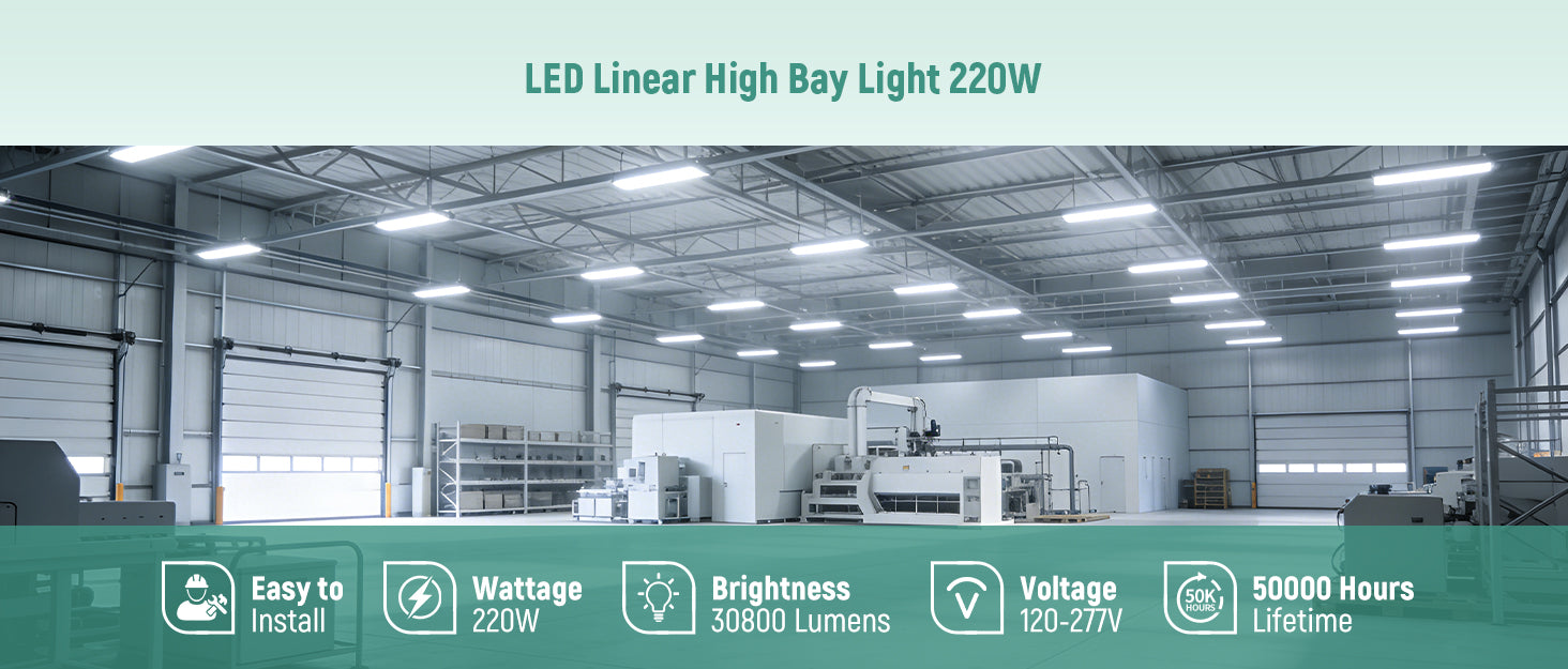 2FT LED Linear High Bay Light - 165W/150W/130W Selectable, 23,100 Lumens, 4000K/5000K | 165W