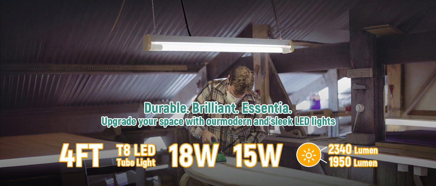 LED Glass Tube Type B 120-277V 2250 Lumens UL Listed | 18W 4FT Clear