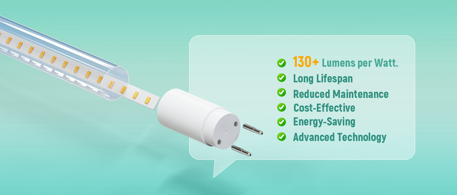 LED Glass Tube Type B 120-277V 2250 Lumens UL Listed | 18W 4FT Clear