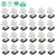 6 Inch 5CCT Slim LED Recessed Downlight 12W, IC Rated, Wet Location, Triac Dimmable – 24 Pack