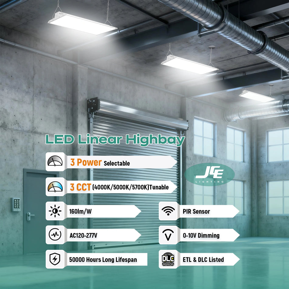 LED Linear High Bay Light-LHB10 120-277V 160W 25600LM ETL DLC Premium Sensor Base | 160W 2FT