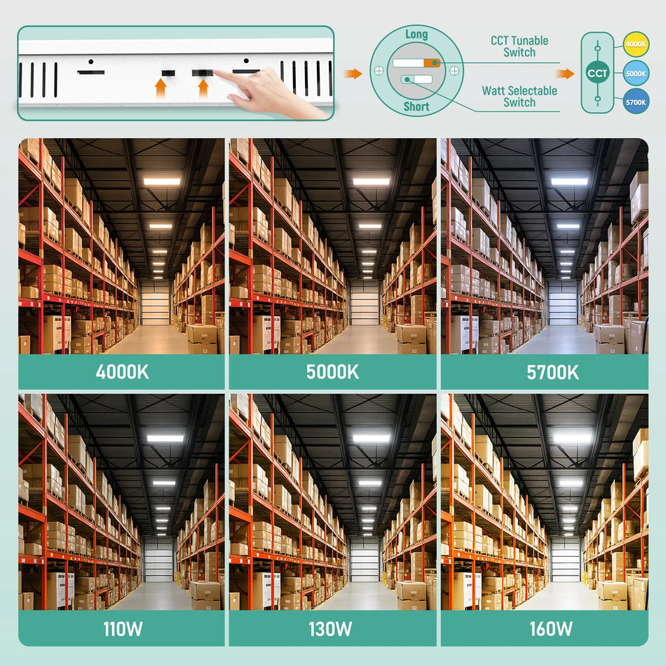 LED Linear High Bay Light-LHB10 400W 64000LM DLC ETL Sensor Base | 400W 4FT