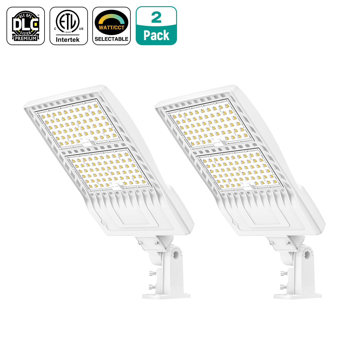 LED Shoebox Area Light 400W/320W/240W Selectable, 5000K, 100-277VAC, Dusk to Dawn Photocell, A&N Type