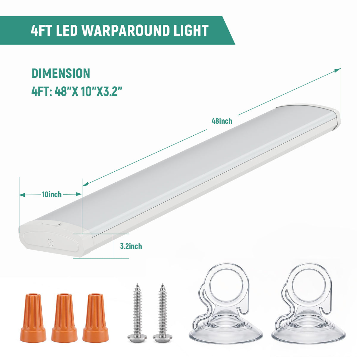 4FT LED Wraparound Light – 15W-50W Selectable, 6CCT, 6,500 Lumens