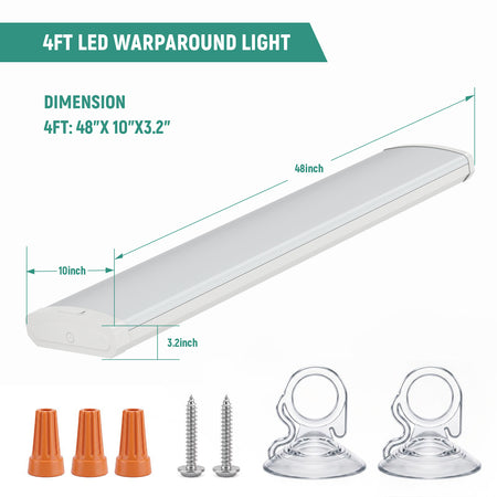 4FT LED Wraparound Light – 15W-50W Selectable, 6CCT, 6,500 Lumens