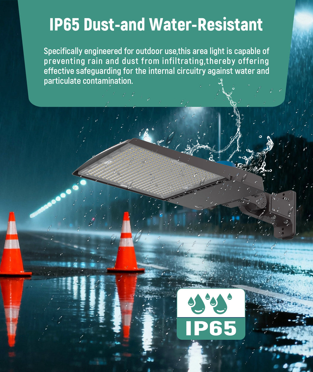 LED shoebox area light, 120-277V for parking lots and commercial site lighting