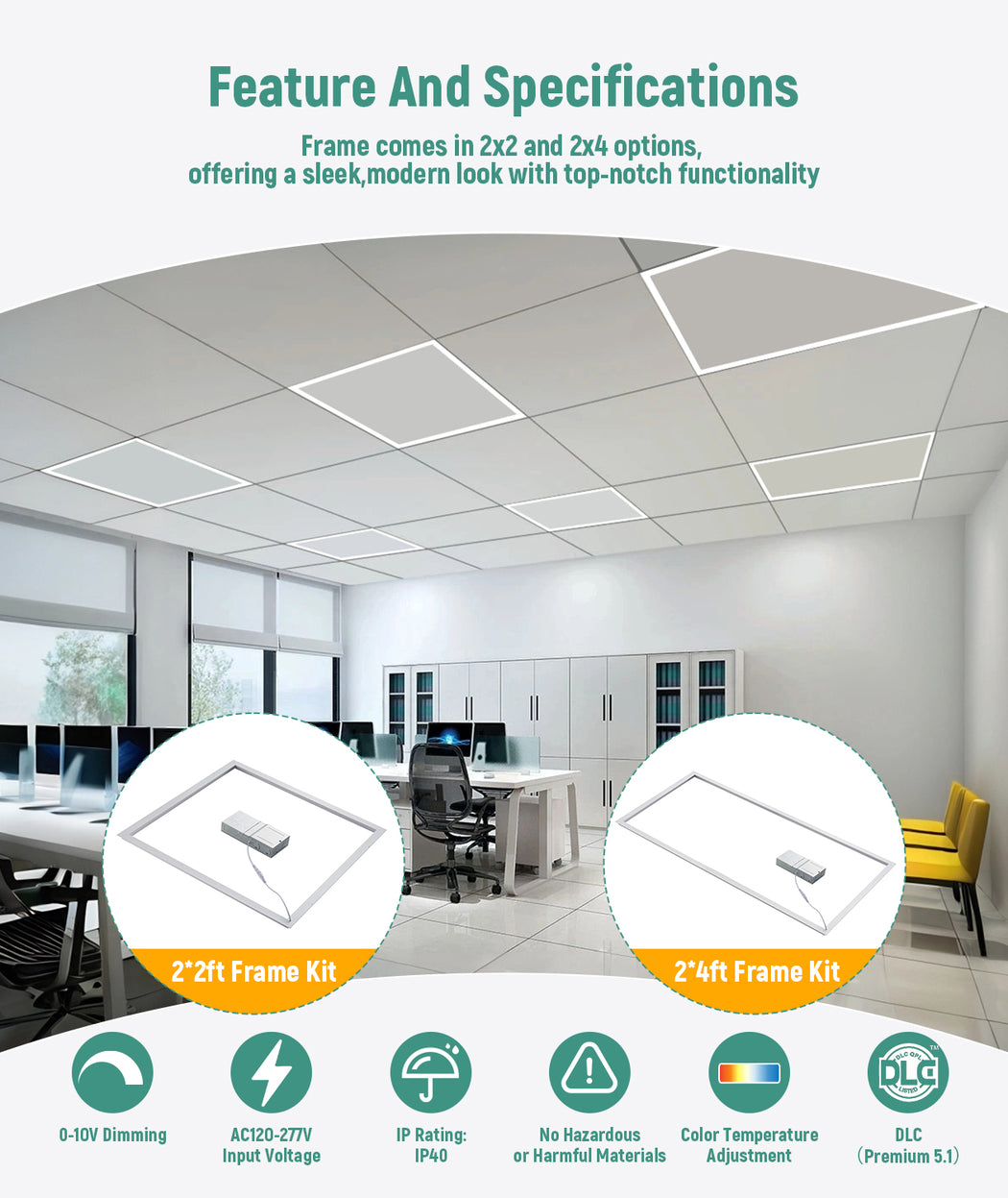 LED Frame Light 120-277V 60W 7500 Lumens