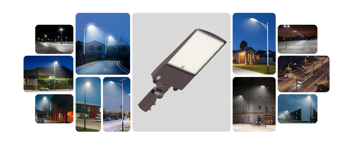 LED Shoebox Area Light 500W 80000 Lumens UL, DLC Premium  | 120-277V with Photocell Base