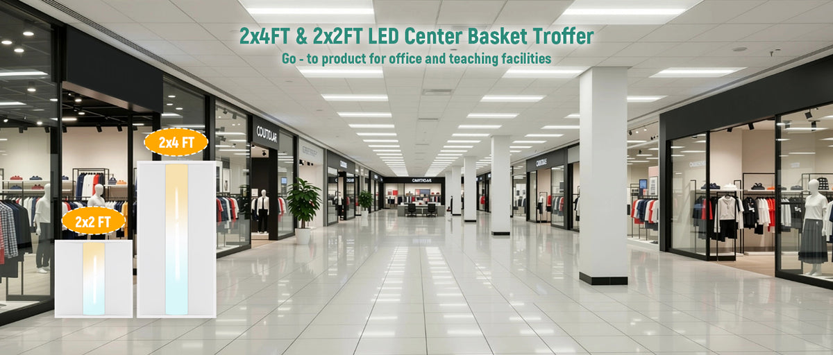 LED Troffer Light 120-277V 40W 5200 Lumens ETL DLC Premium | 2x2FT Emergency Backup Sensor Base