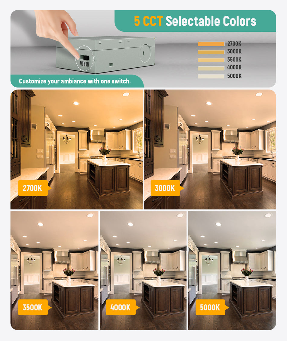 Slim LED Recessed Down Light 120V 9W 752 Lumens
